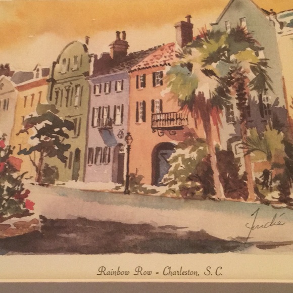 Wall Art Fouche Rainbow Row Charleston Nc Watercolor Poshmark